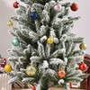 HOMCOM 6ft Unlit Snow-Flocked Slim Pine Artificial Christmas Tree with