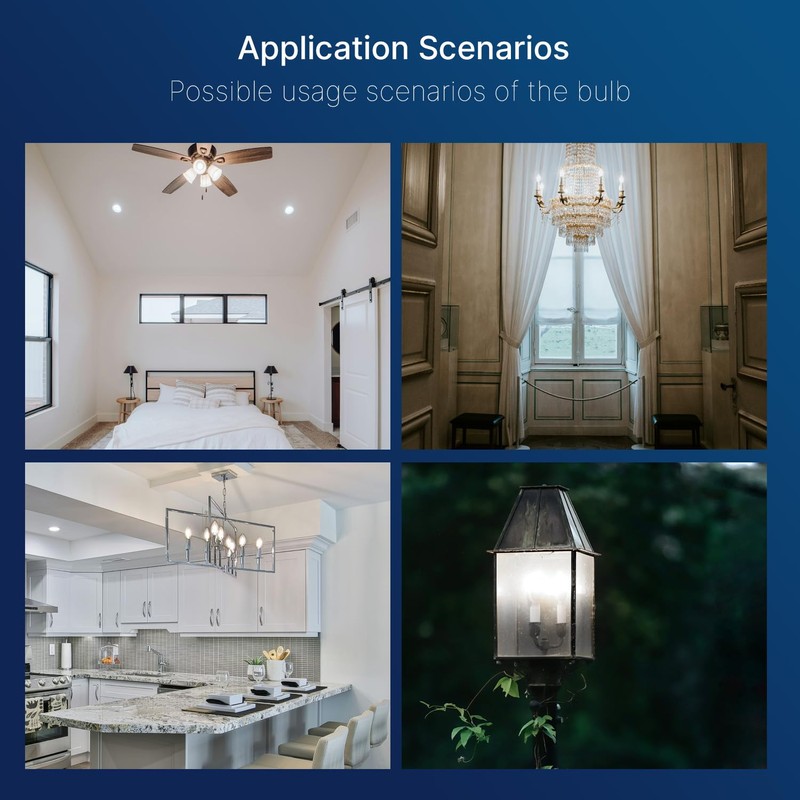 FLSNT 48 Pack Dimmable LED Candelabra Bulbs, 40W Equivalent LED