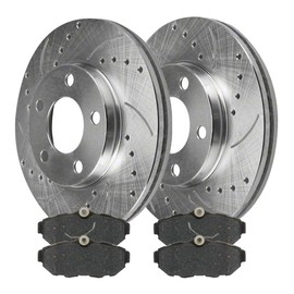 AutoShack Rear Brake Kit Replacement for 2011-2014 Ford Mustang 3.7L 5.0L V6 V8 RWD Drilled & Slotted Zinc Coated Disc Brake Rotors Ceramic Brakes Pads 11.81" (300mm) BRKPKG005337