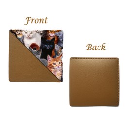 Leather Bookmarks for Women, Unique Cats Book Accessories for Reading Lovers, Corner Page Markers for Women Men Girls Boys Mom Kids Birthday Gifts 3.5"L x 3.5"W