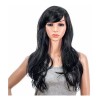 Swacc Peluca Negro Ondulado 66 Cm Con Fleco Swacc