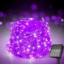 Selarlyt Solar String Lights for Outside, 72Ft 200 LED Solar Fairy Lights with 8 Modes, Solar Powered Fairy Lights Waterproof for Waterproof for Christmas Tree Garden Party Wedding Decor.（Purple）