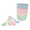 J.H. Company Set 4 Bowl + 4 Cucharas Fibra De