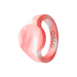 QALO Men & Women's Rubber Silicone Ring, Signet Rubber Unisex Wedding Band, Breathable, Durable Engagement Silicone Ring, 6mm Wide 1.8mm Thick, Rose Quartz, Size 9
