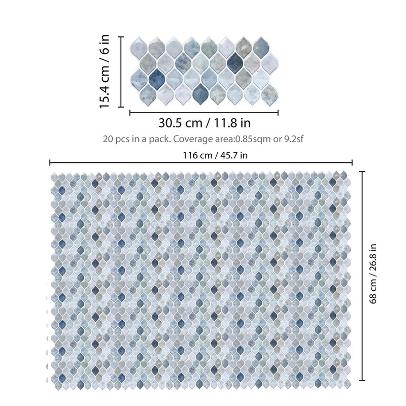 WALPLUS 6-Sheets Kitchen Backsplash 12" x 6" Peel and Stick