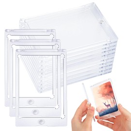 VMUTGA Pack of 10 Magnetic Card Holder, 35PT Transparent Card Frame, UV Protection, Ultra Clear Card Sleeves, Magnetic Card Holder, Protective Covers, Trading Card Cases for Baseball Football Sports