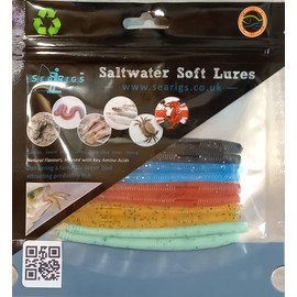 Sea fishing 4" Ultra Violet Soft lures x10 - For Saltwater & Freshwater Fishing - Bass, Cod, Wrasse, Pollock, Perch, Trout Pike and Chub
