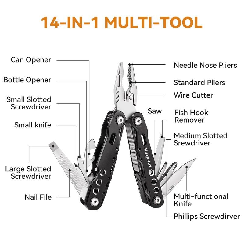 morpilot Gifts for Men, 25 in 1 Multitool Tool, Small