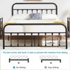 VECELO Full Size Victorian Style Metal Bed Frame with Headboard