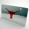 Stockdale Texas Longhorns Inlaid Acrylic License Plate -silver Mirror Background