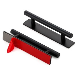 Ravinte 4 Pack Adhesive Cabinet Handles, Stick on Cabinet Handles Peel and Stick Cabinet Handles No Drilling Push Pull Helper for Kitchen Cabinet Window Sliding Closet Door Handle - 5.83" Length