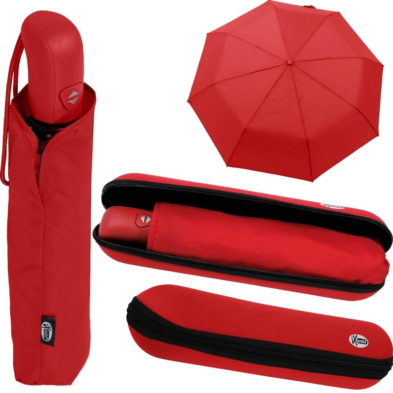 iX-brella First Class Umbrella with Case - Sturdy Large Stormproof,