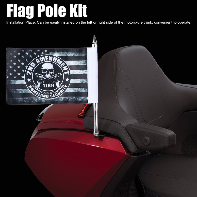 Trunk Lid Flag Pole Mount Kit with Homeland Security Flag