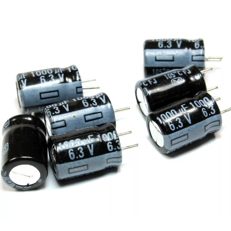 Panasonic 10pc Panasonic FJ 1000uF 6.3v 105C Radial Electrolytic Capacitor