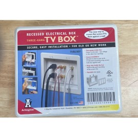 Arlington TVBU507 Triple-Gang Recessed Electrical Box (White) **BRAND NEW***