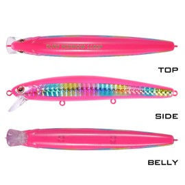 LITTMA—Saltwater Jerkbait, LITTMA Surf Minnow 110, California Surf Fishing, Crankbait Surf Flash Fishing Salt Pro Lure Minnow 110, Pearl Pink Belly Glow Fishing Lures
