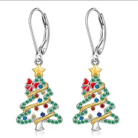 Earrings for Christmas Decoration, Women's Christmas Earrings, Christmas Tree, Snowman, Snowflake Ornaments, Jewellery, Gifts for Women, Silver