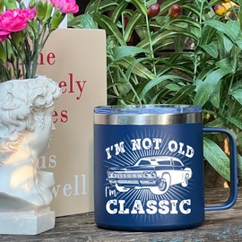 Funny I'm Not Old I'm Classic Mug Gifts for Men Dad, Retire Mug 14oz Stainless Steel Tumblers, Birthday Christmas Mug Gifts for Husband Grandpa Uncle, Fun Gag Retirement Mug Gifts for Old Man-309