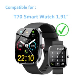 Aemus Screen Protector Compatible for Kuizil Smart Watch 1.91" (6 Pack) Clear TPU Soft Film, For T70 Fitness Watch Screen Film