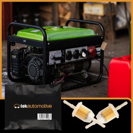 Tek Automotive Small Inline Fuel Filter Twin Pack - Universal for 6mm & 8mm Fuel Lines, Suitable for Cars, Quad Bike, Motorcycle, Lawnmowers, Generators, Forklifts & More