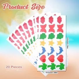 Tanning Sunbathing Stickers for Body 210 Pcs Tan Stickers Sun Tattoo Sticker for Tanning Self Adhesive 7 Styles Cute Tan Bed Sticker for Summer Suntan, Heart Lips Butterfly Dolphin Coconut Tree