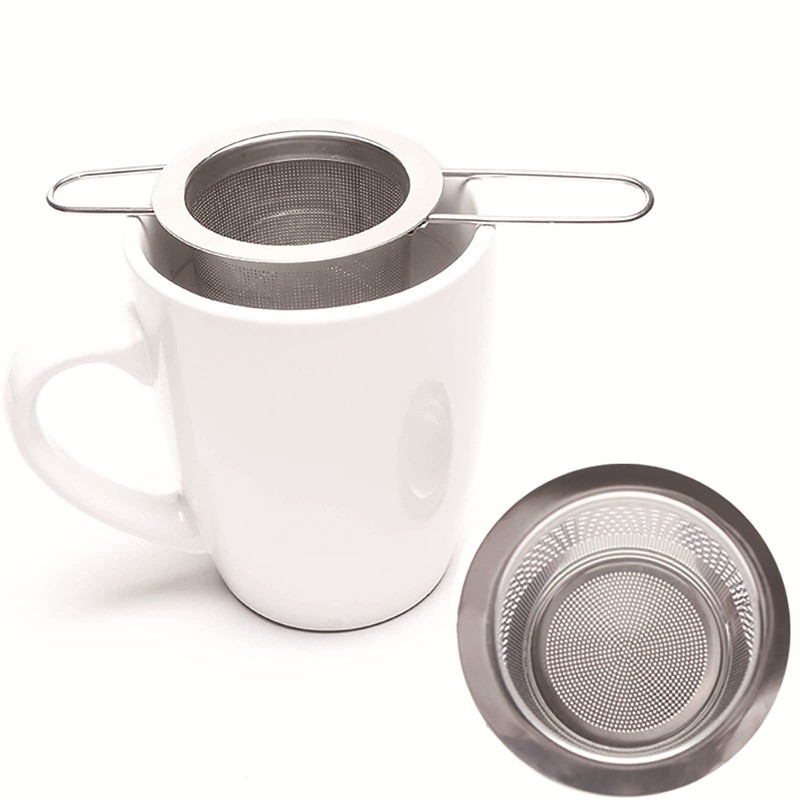 WANGCL Stainless Steel Tea Strainer Sitting in Cups with Folding
