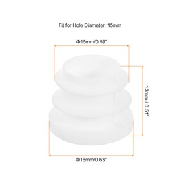 uxcell 10 Pcs Round Plastic Plug, Tubing End Cap Plugs, 15mm(0.59 Inch) Furniture Leg Pipe Insert, Glide Protection for Chair, Sofa, Table, Shelf, White