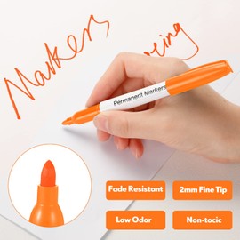 Fuutreo 84 Pcs Permanent Markers Colored Markers Set 12 Colors Fine Point Marker Pens Quick Drying Markers Art Supplies Markers Works on Plastic, Wood, Metal, Glass for Doodling, Coloring, Marking