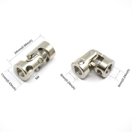 Befenybay 4pcs 6mm to 6mm Universal Joint Shaft Coupling with Screws for Motor