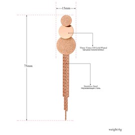 BOBOTUU Black Geometric Earrings for Women, Stainless Steel Hypoallergenic Statement Handmade Dangle Earrings, Trendy Rose Gold Chunky Dainty Women's Drop Earrings