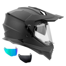 GDM Dual Sport Motorcycle Helmet (X-Large, Iridium)