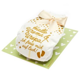 goldprintz I Ihr werdet Uroma und Uropa I Goldig Printed Nappy Postcard I Announce Pregnancy I We Get a Baby Announcement I Baby Announcement I Baby News Announcement