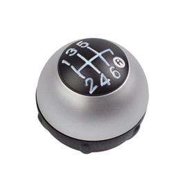 Hacreyatu 5/6 Speed Gear Knob Stick Gear Lever Suitable for Fiat 500 2012-2018 (Silver, 6 Speed)