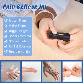 Trigger Finger Splint - 2pcs Enhanced Finger Brace with 2 Aluminum Support Bars Finger Splints for Broken Fingers Arthritis Finger Straightener & Immobilization (Black)