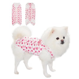 TONY HOBY Dog Pajamas, Summer Dog Shirt with Cute Pawprints, Soft Breathable Dogs Jumpsuit for Small Medium Dogs (Pink, S)