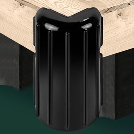 JYINCPED Dock Corner Bumpers Marine, Corner Dock Bumper Fender Safeguard Boat, Inflatable Protection,Marine-Grade Soft Vinyl, Stainless Steel Mounting Hardware Included, 8" x 16"-Black