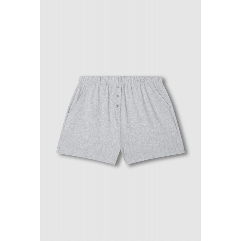 JAJU [JAJU] Women's Pointelle Short 3-Minute Lounge Pants_Melange Grey