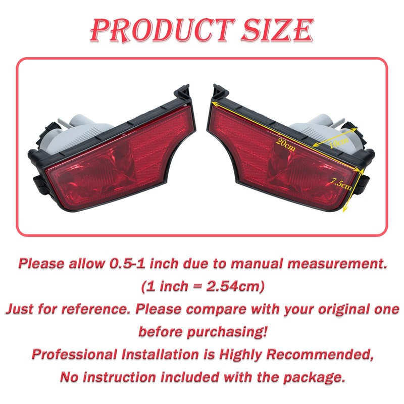 JESYMBX For Kia Soul 2010-2013 Rear Bumper Light Reflector Indicator