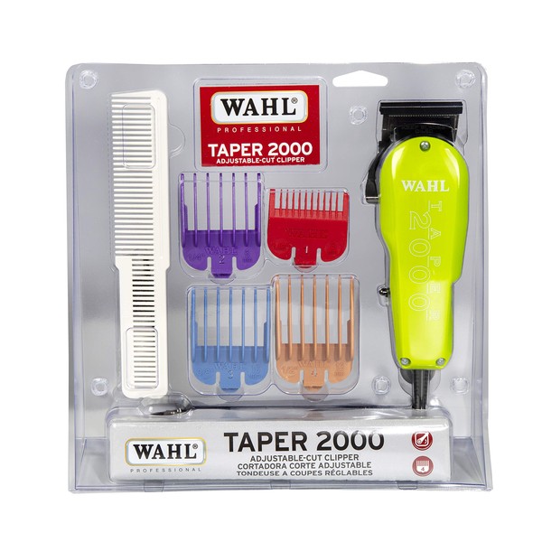 Wahl Professional Taper 2000 Adjustable Cut Clipper #8472-700 – Assorted Color Blade Attachments