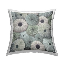 Stupell Industries Sea Urchins Pattern Outdoor Printed Pillow, 18 x 18, Grey