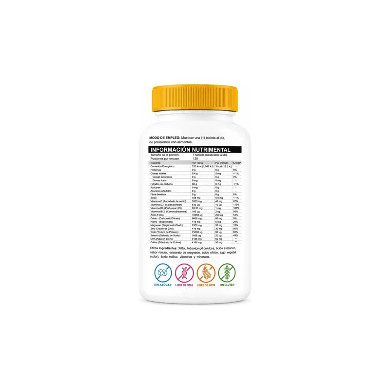 Multivitamínico Niños Años Omega Colina 120 Tablets Frutos Rojos