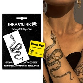 INKARTLINK Semi Permanent Tattoos, realistic temporary tattoos, suitable for cool boys and girls, waterproof and non-reflective, exquisite packaging, unique design(Snake 3)