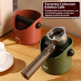 Caja de Café Espresso,Cubo para cafe con Barra Extraíble y Base Antideslizante que Absorbe los Golpes,Posos de Café Knock Box,para el Hogar,Cafeterías, Bares,Oficinas y Otros Lugares