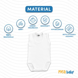 Sleeveless Baby Bodysuits | Bodysuits for Girls and Boys | Set of 3 | 100% Cotton | Unisex Bodysuits | Colour White, White