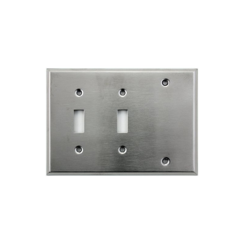Brushed Satin Stainless Steel 3 Gang Wall Plate - 2
