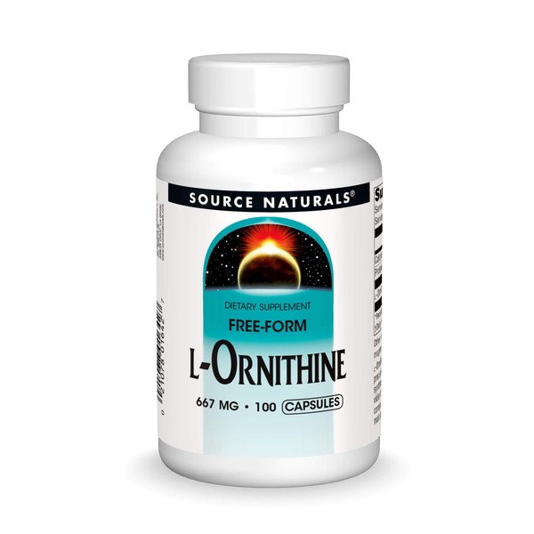 Source Naturals L-Ornithine Free Form Amino Acid Supplement For Muscle Support - 100 Capsules