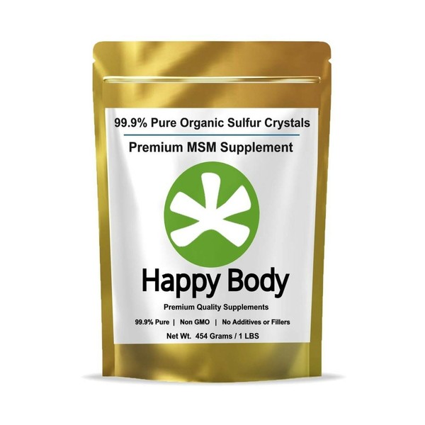 Happy Body 99% Pure Organic Sulfur Crystals Premium MSM Supplement 1 LBS Pack