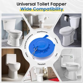 Universal Toilet Flapper Replacement Kit: 2 Inch Toilet Tank Flapper 2 Stainless Chains Designed for American Standard Kohler Toto Gerber Toilet Stopper Water Saving Easy to Install Heavy duty Rubber