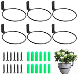 Neiteli 6 Pack 6 Inch Wall Plant Holder,Plant Hanger Indoor,Metal Plant Wall Mount,Black Wall Mounted Plant Holder,Wall Planters for Indoor Plants