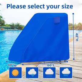 Lift Pool Chair Protective Cover, 600D Heavy Duty Swimming Pool Lift Chair Protective Covers for SR Smith ML300, Black (Blue)